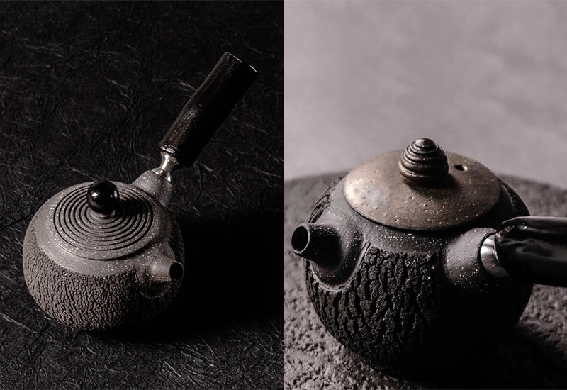 無我系列-原木側把承煙茶器